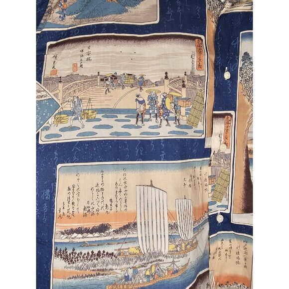 Gitman Bros Vintage Postcard Camp Blue Men Size XXL Made in USA - Picture 6 of 16